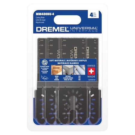 Dremel Dremel 2 in. L High Carbon Steel Flush Cut Oscillating Blade Set 4 pk MM480BU-4